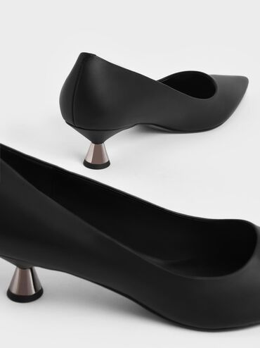 Spool Heel Pumps, Black, hi-res