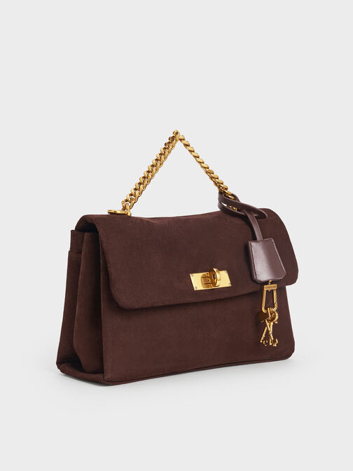 Kerry Recycled Suede Chain-Handle Crossbody Bag, , hi-res