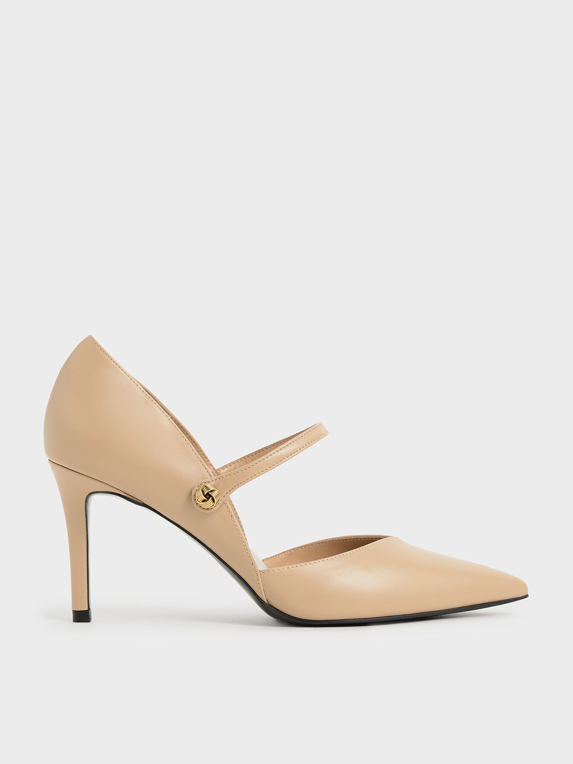 金屬點綴瑪莉珍跟鞋 Beige 鞋款 Charles Keith Hk