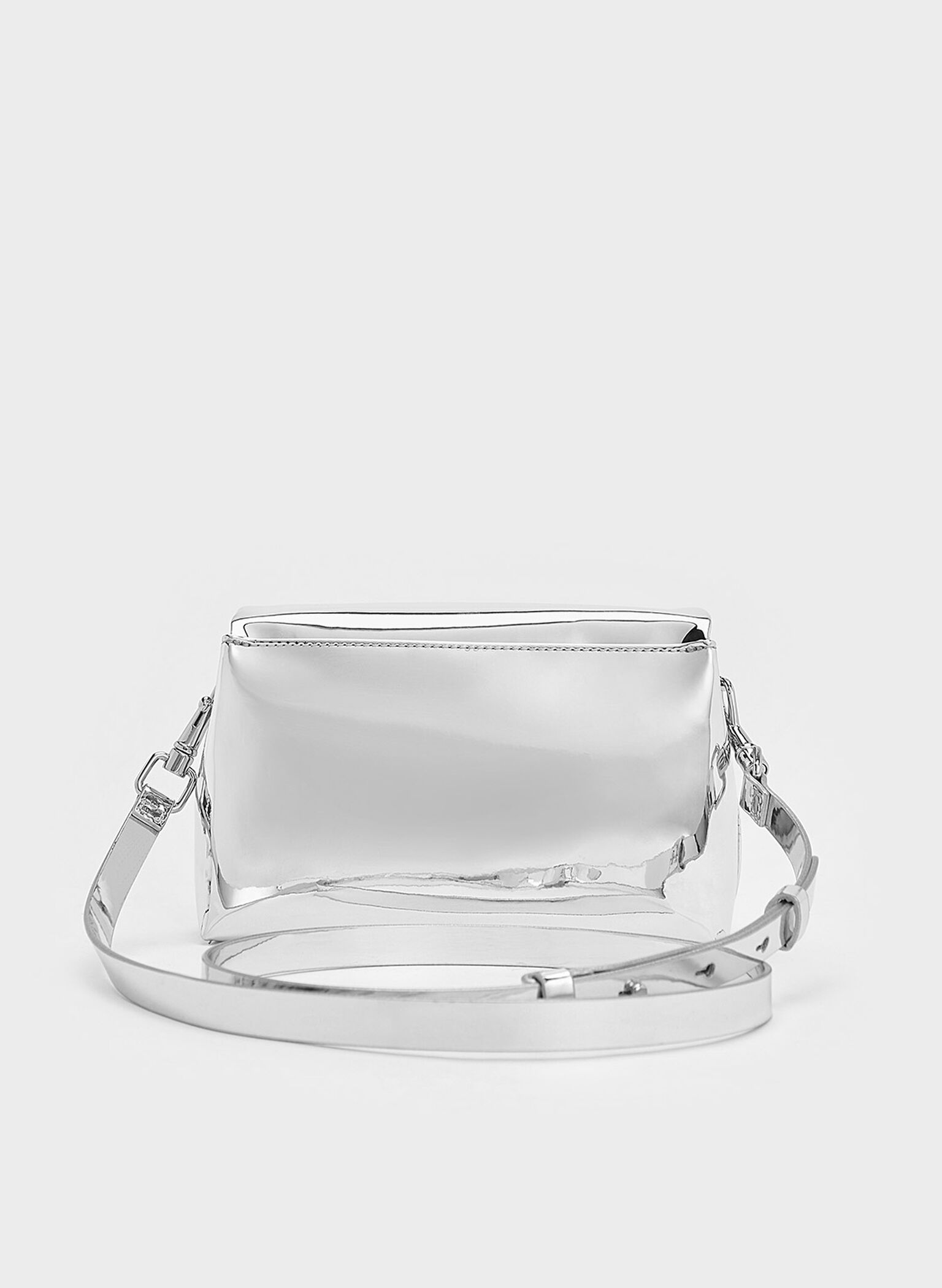 Matina Metallic Crossbody Bag, Silver, hi-res