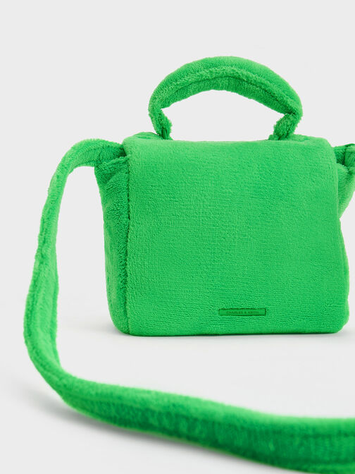 Bolso Loey texturizado con asa superior, Verde, hi-res