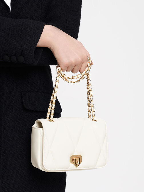 Bolso acolchado Arwen, Blanco, hi-res