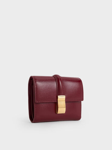 Wisteria Metallic-Accent Wallet, Burgundy, hi-res