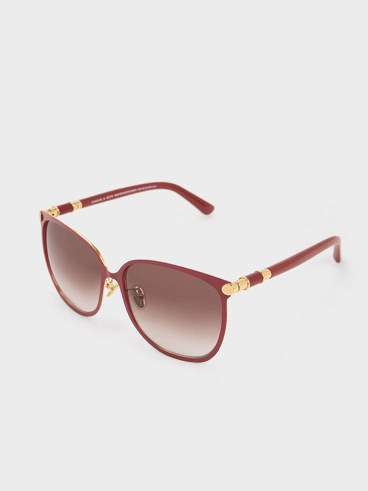 Oversized Square Sunglasses, Brick, hi-res