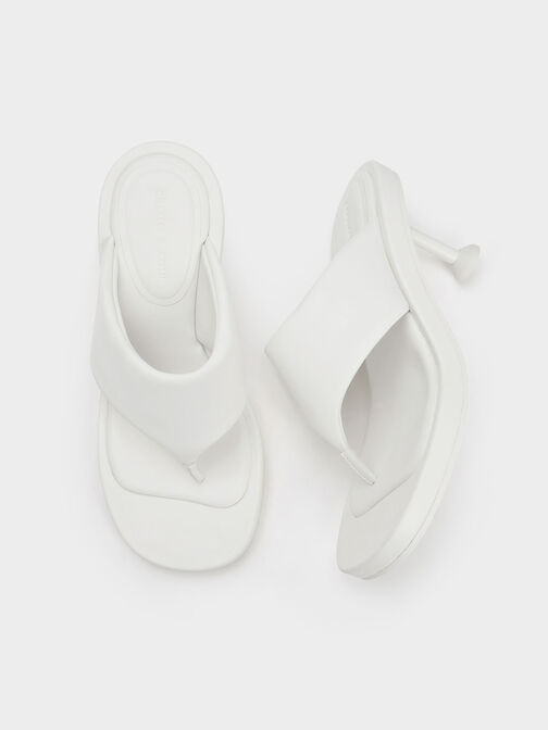 Noemi Spool Heel Sandals, White, hi-res