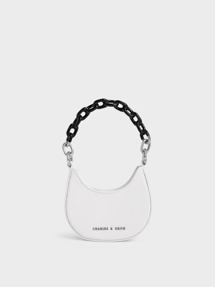 Koi Chain Handle Mini Bag, White, hi-res
