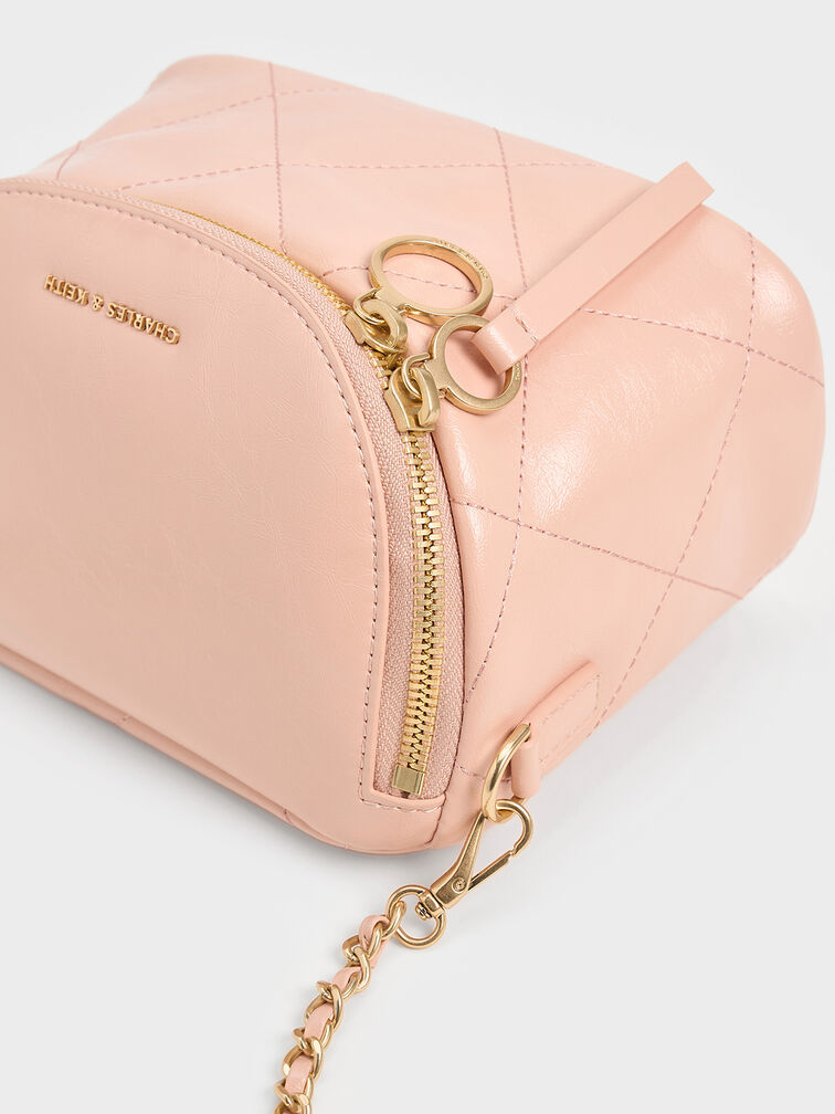 Apfra Quilted Crossbody Bag, Pink, hi-res