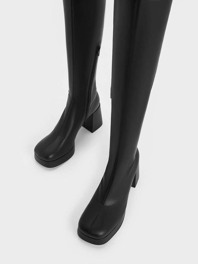 Evie Platform Thigh-High Boots, Black, hi-res