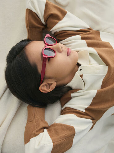 Girls' Gabine Sunglasses, Red, hi-res