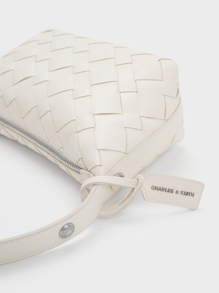 Ivette Woven Shoulder Bag, Cream, hi-res