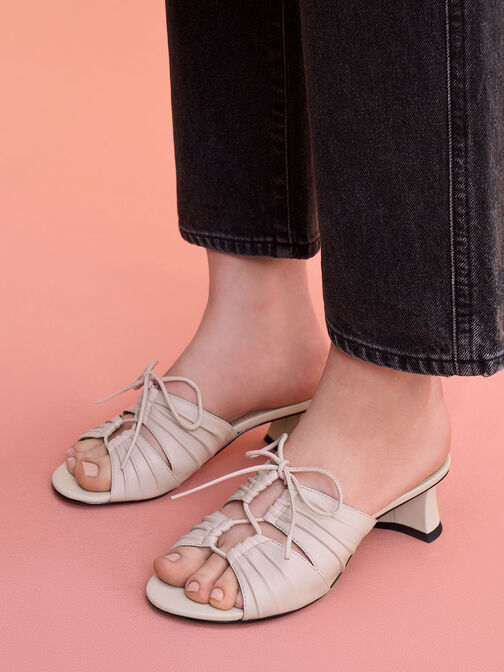 Landis Leather Round-Toe Mules, Pink, hi-res