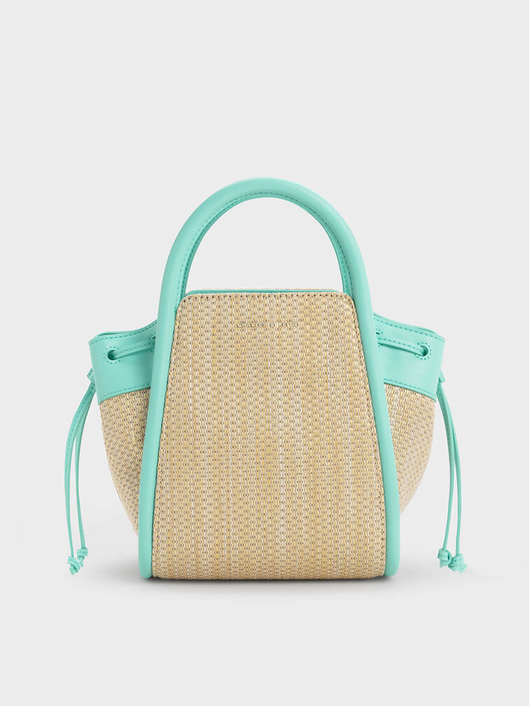 Ashby Raffia Tote Bag, Mint Green, hi-res