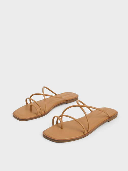 Meadow Strappy Toe-Ring Sandals, Camel, hi-res