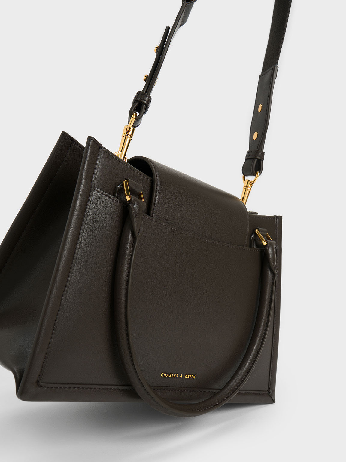 Roza Scarf Quilted Trapeze Bag, Dark Moss, hi-res