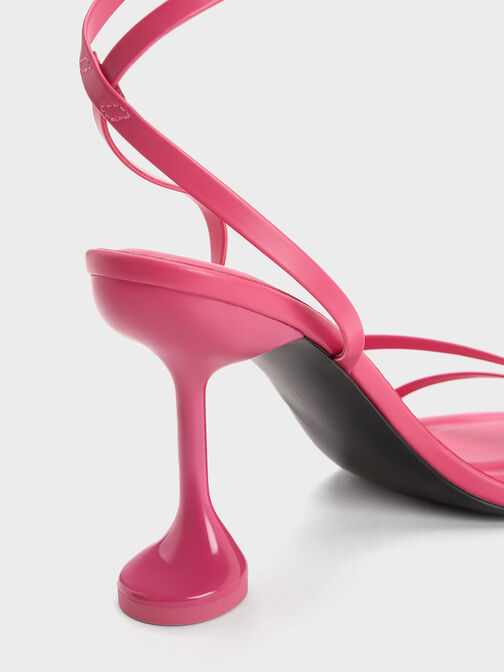 Celestine Sculptural Heel Strappy Sandals, Berry, hi-res