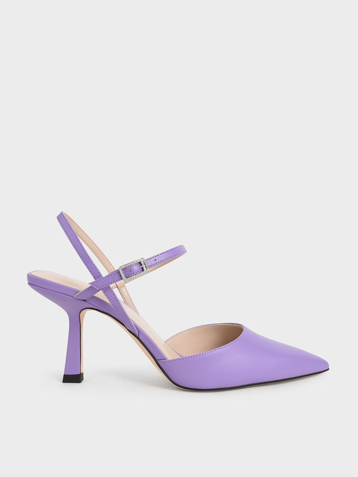 Purple pointed toe heels