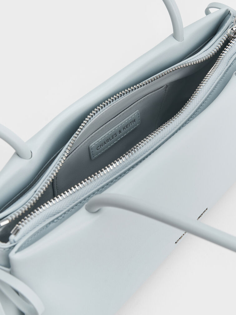 Hazel Bow Elongated Trapeze Shoulder Bag, Sea Salt Blue, hi-res