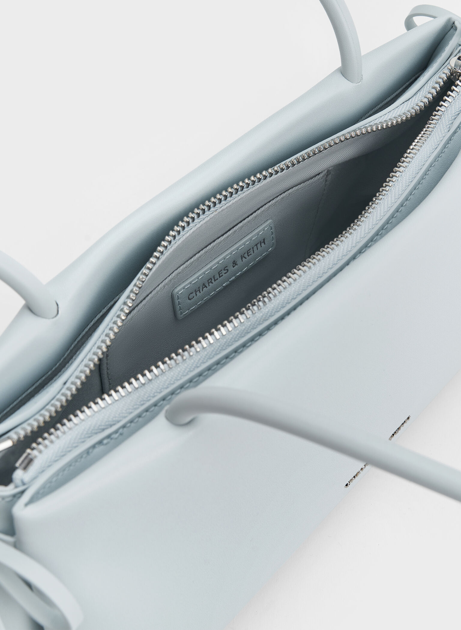 Hazel Bow Elongated Trapeze Shoulder Bag, Sea Salt Blue, hi-res