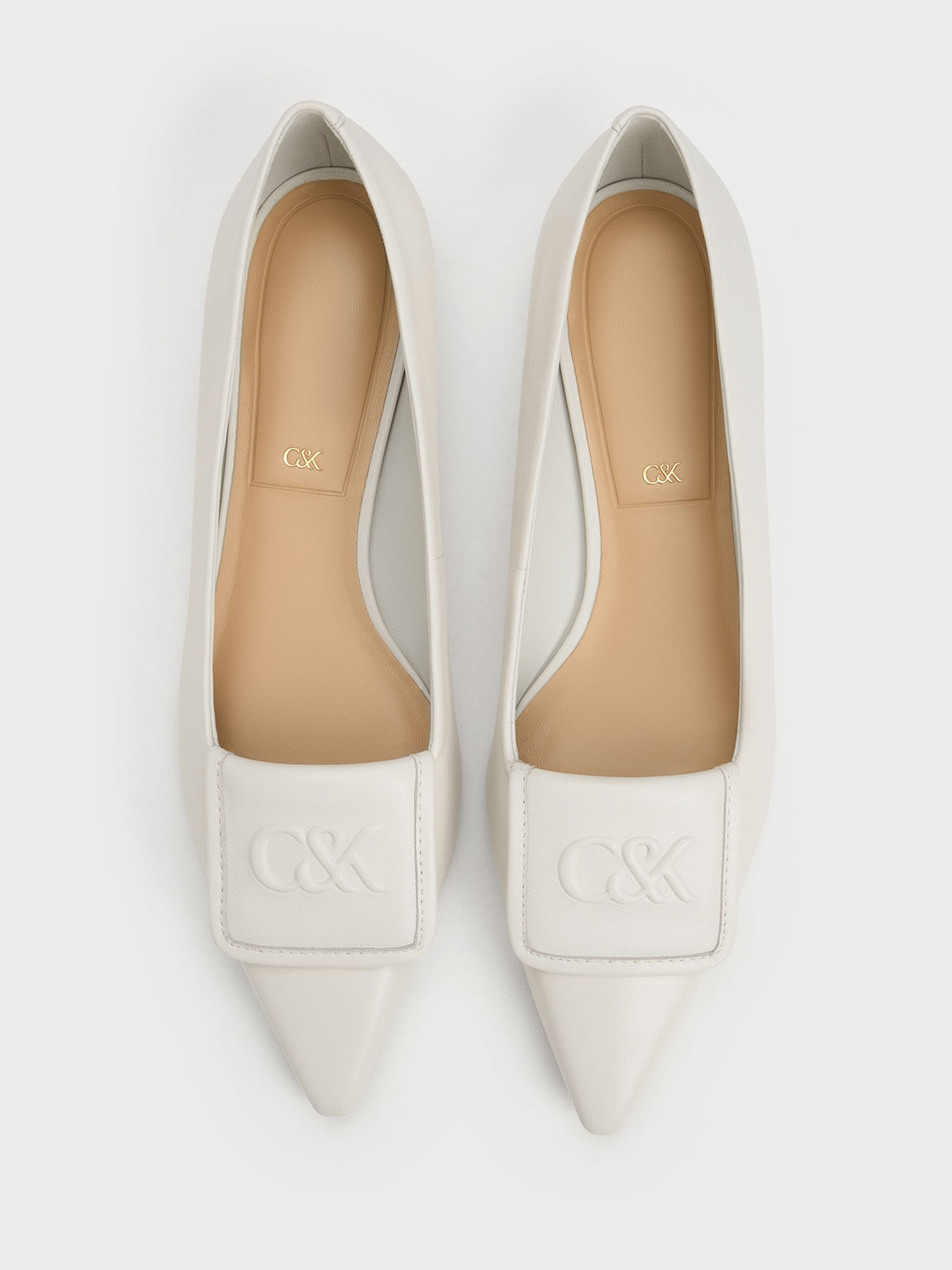 White on sale pointed flats