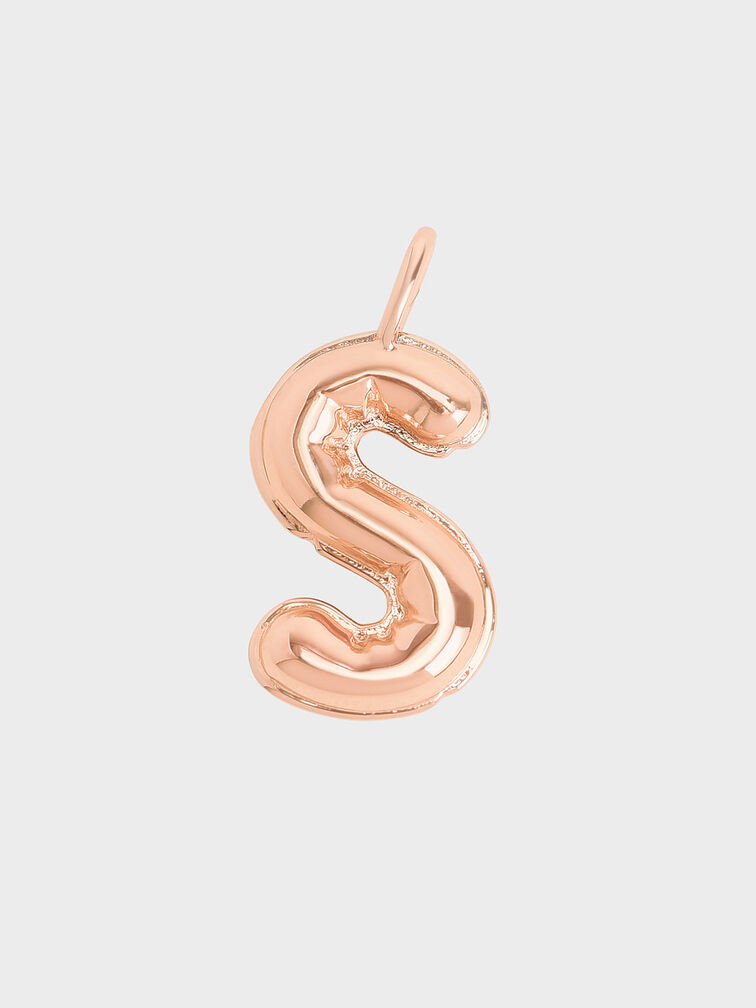 Alphabet 'S' Charm, Rose Gold, hi-res