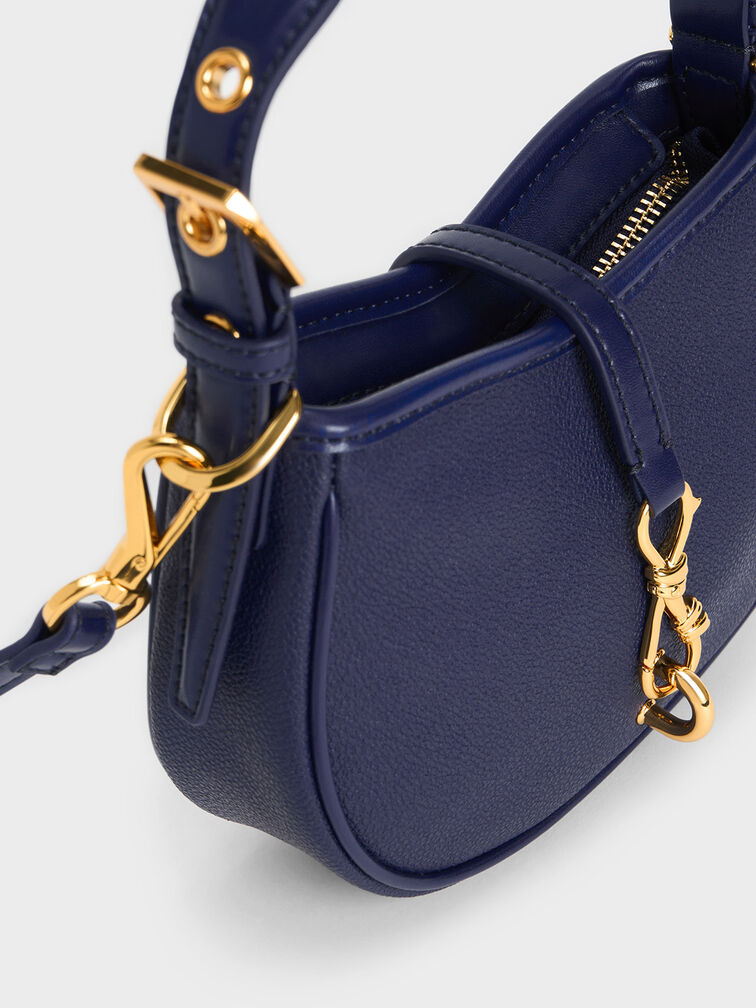 Thessaly Metallic Accent Bag, Navy, hi-res