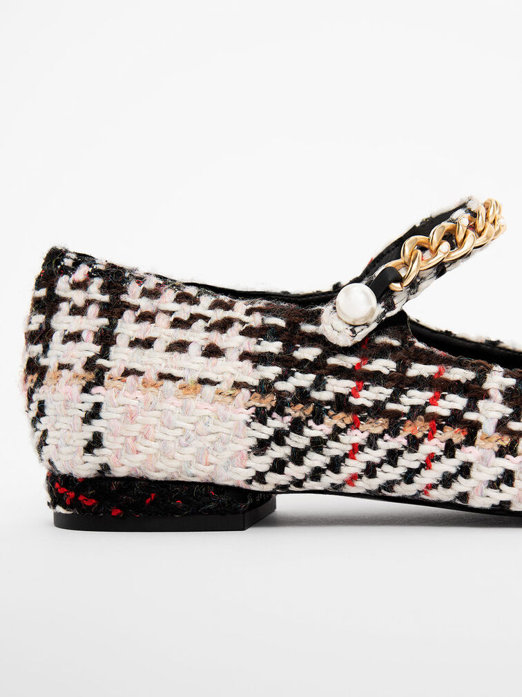 Woven Chain-Link Mary Jane Flats, Multi, hi-res
