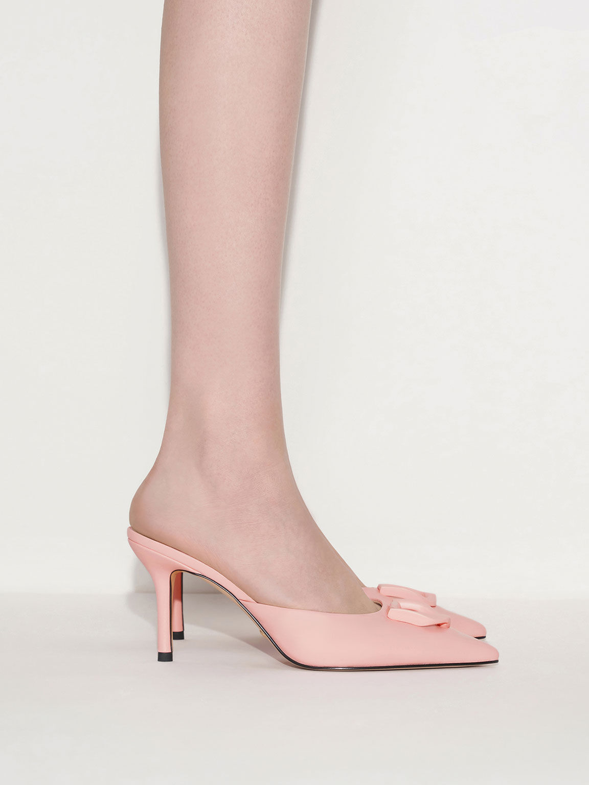 Pink Gabine Leather Mules CHARLES KEITH CA