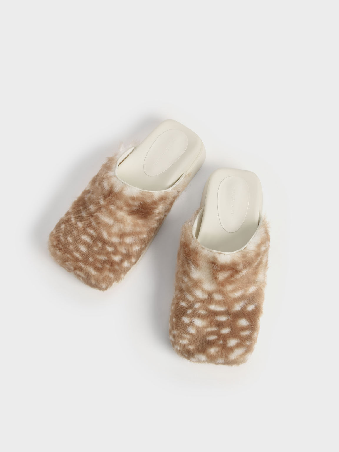 Zuecos planos Marcy Furry, Animal print natural, hi-res
