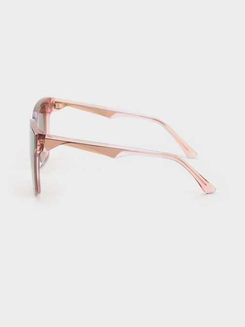 Freya Square Thick-Frame Sunglasses, Pink, hi-res