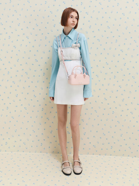 Sammie Knotted-Handle Boxy Bag, Soft Pink, hi-res