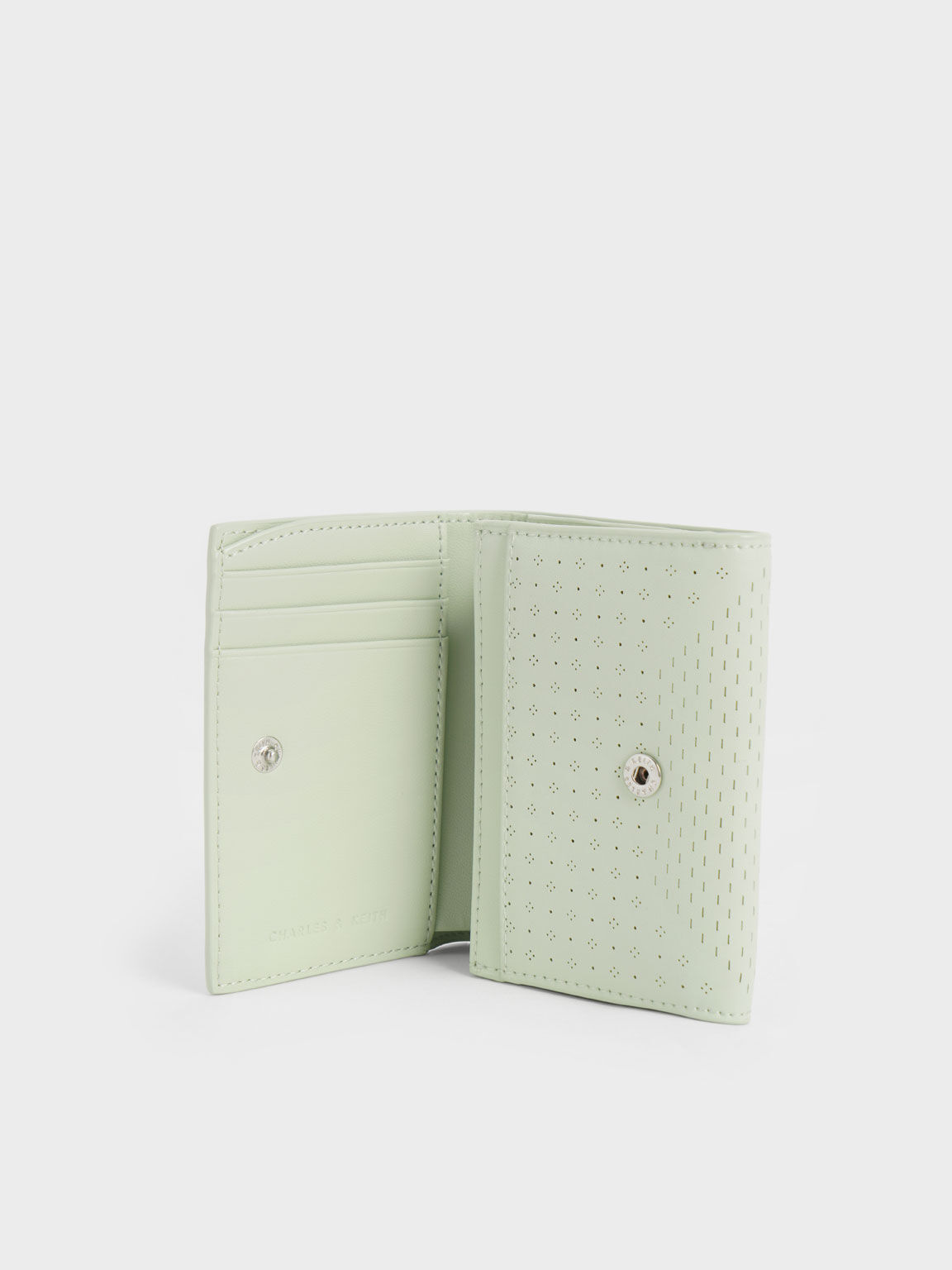 Lorain Perforated Wallet, Mint Green, hi-res