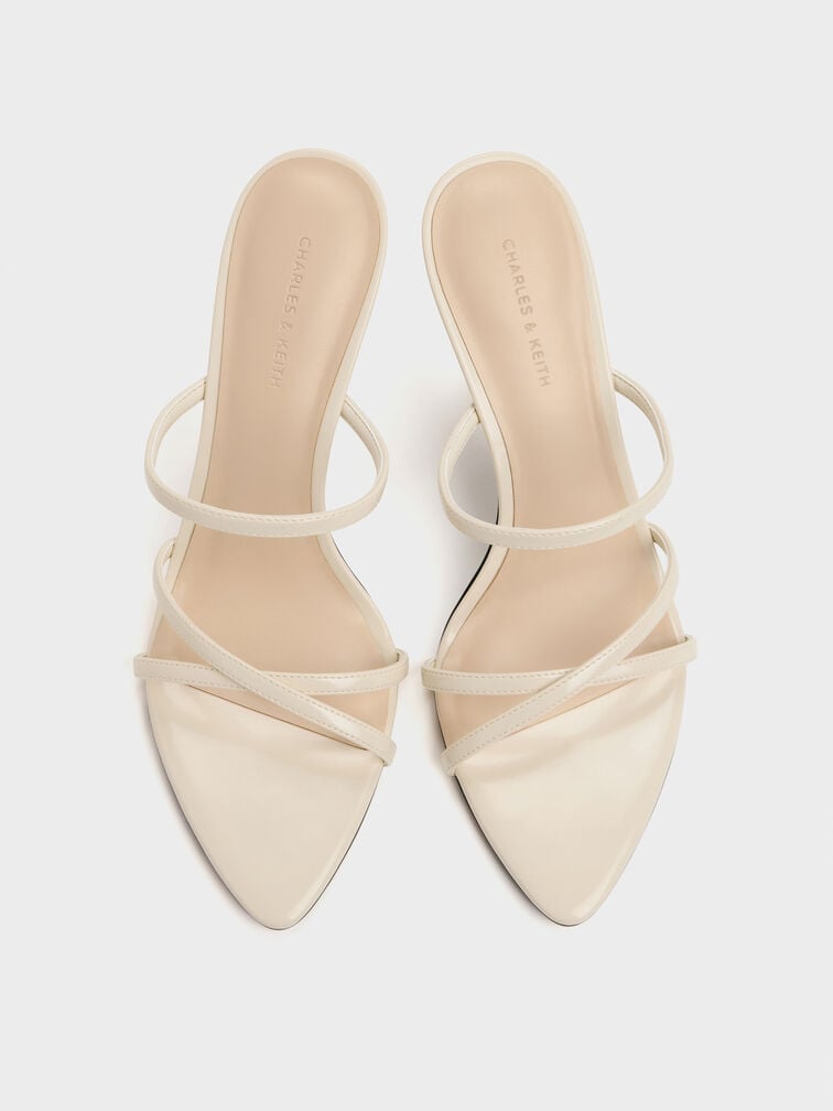 Taylen Strappy Heeled Mules, Beige, hi-res