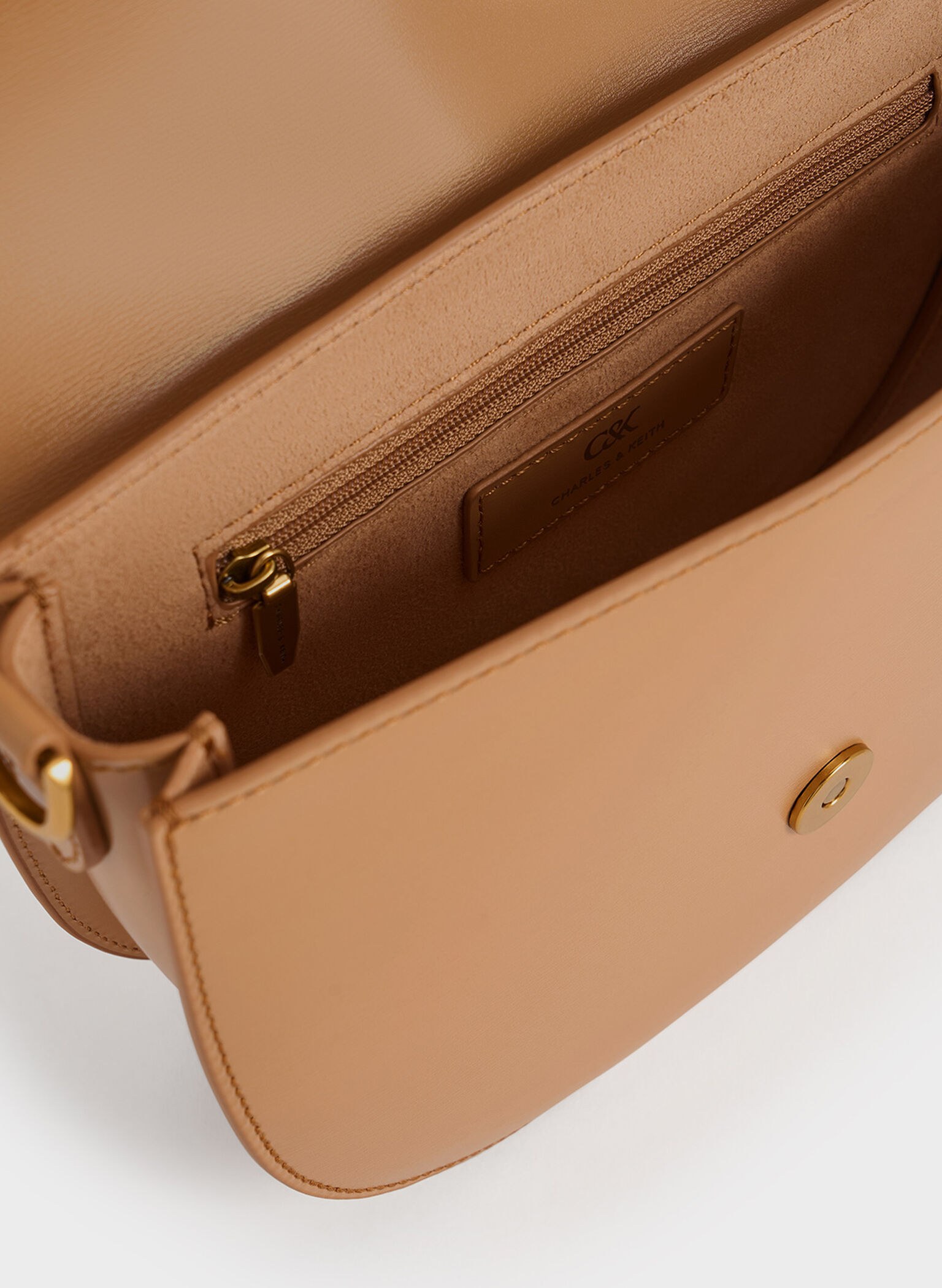 Gabine Leather Saddle Bag, Toffee, hi-res