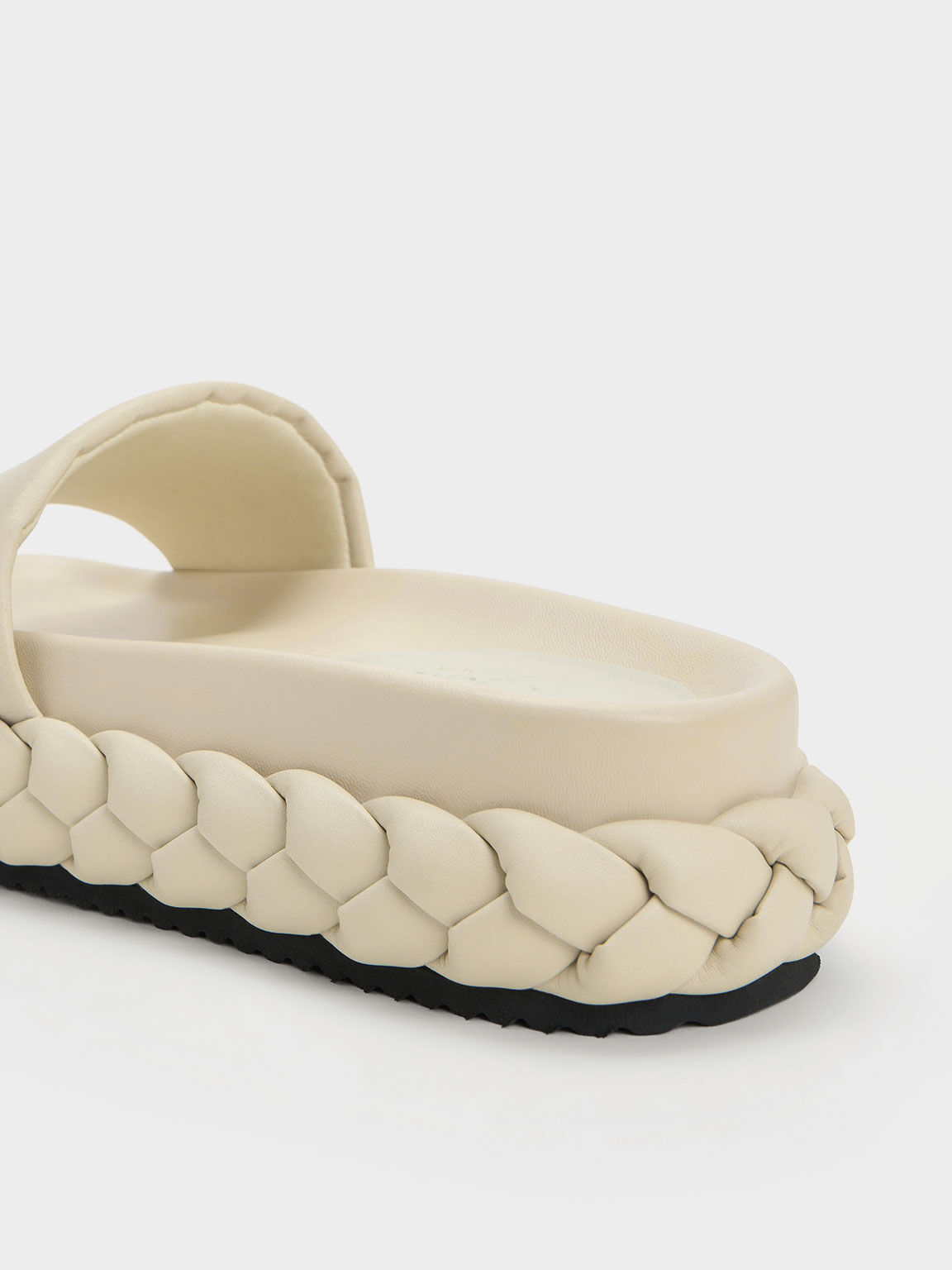 Tali Leather Braided Slides, Chalk, hi-res