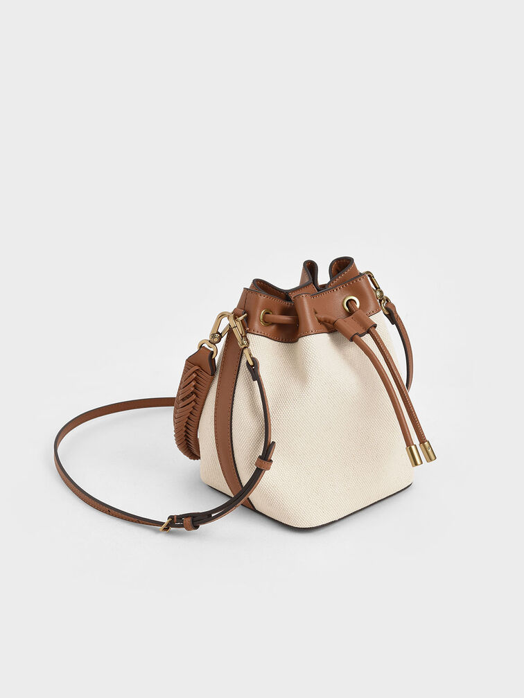 Mini Cherry Canvas Bucket Bag Aesthetic Drawstring Crossbody Bag