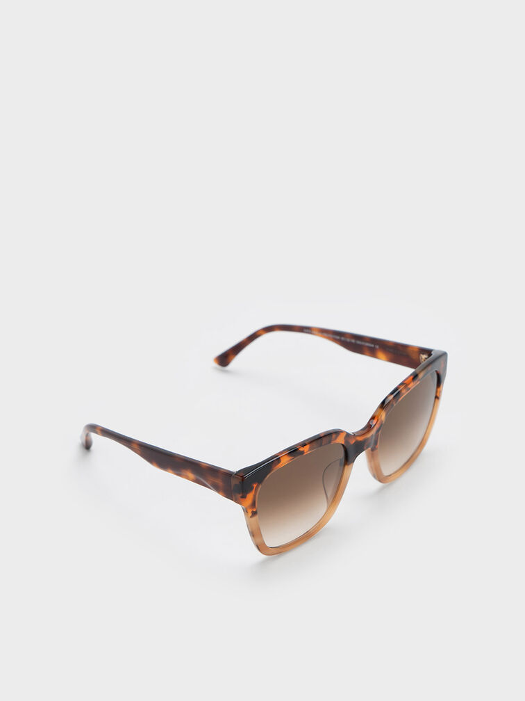 Recycled Acetate Square Sunglasses, T. Shell, hi-res