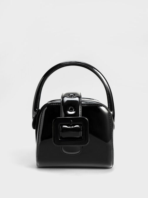 Lula Patent Belted Bag, Black, hi-res