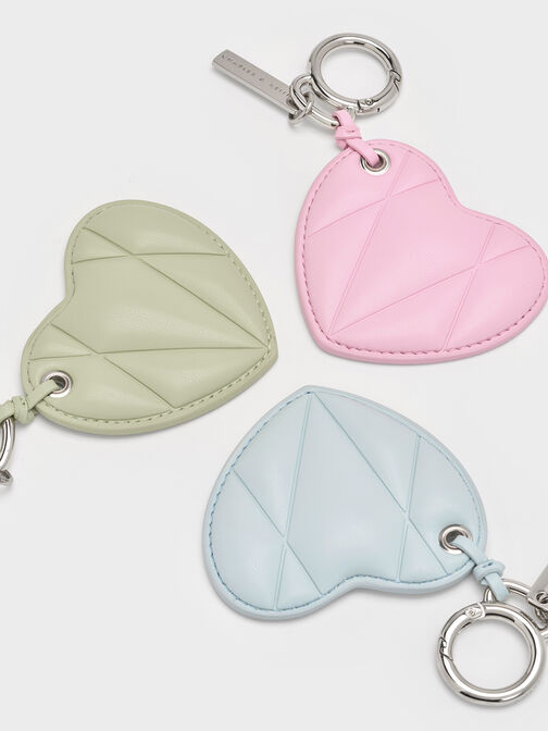 Heart Quilted Mirror Charm, Matcha Green, hi-res