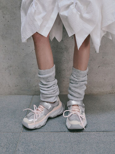Gaskell Metallic Mesh Mary Jane Sneakers, Light Pink, hi-res