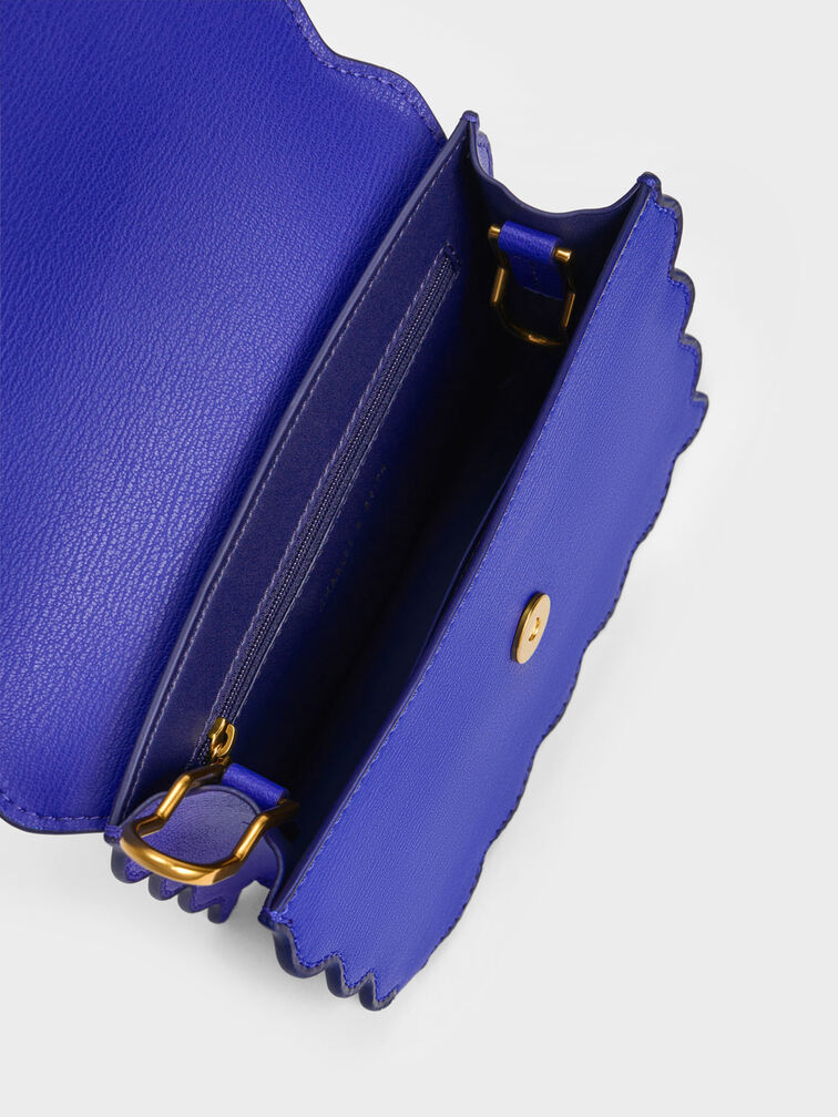 Waverly Scallop-Trim Bag, Cobalt, hi-res