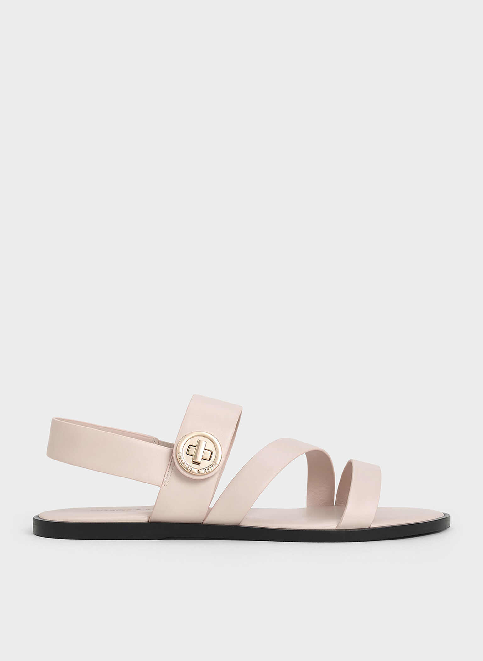 Yara Turn Lock Strappy Sandals, Cream, hi-res