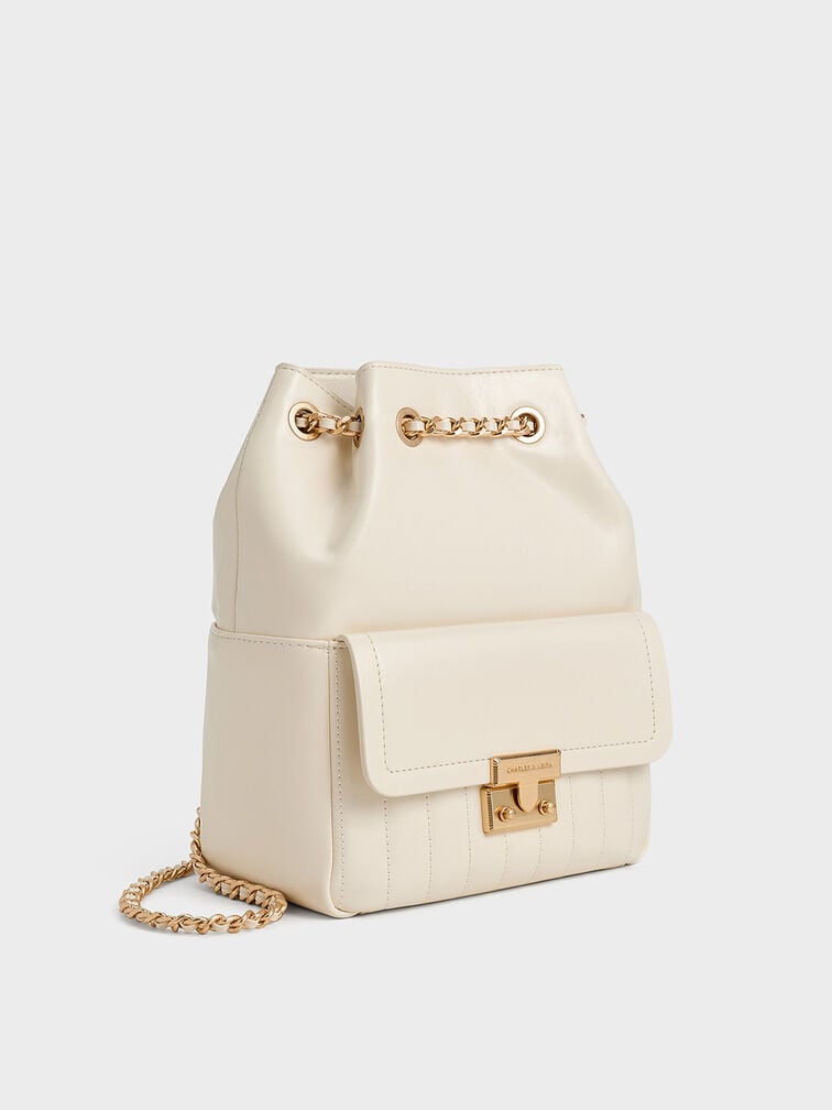 Donna Crinkle-Effect Backpack, Cream, hi-res