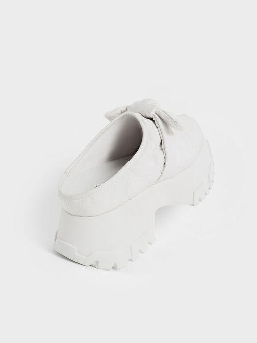 Recycled Polyester Knotted Platform Mules, White, hi-res