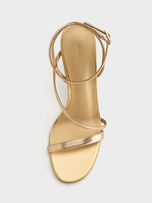 Andricia Metallic Strappy Stiletto Sandals, Gold, hi-res