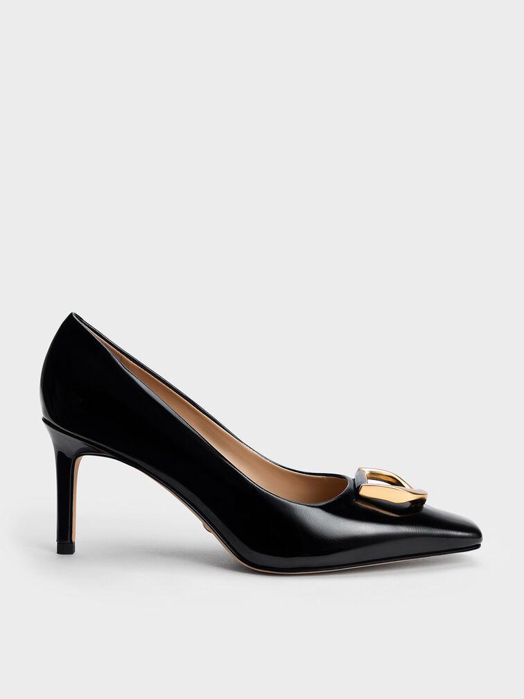 Gabine Patent Leather Tapered Pumps, Black, hi-res