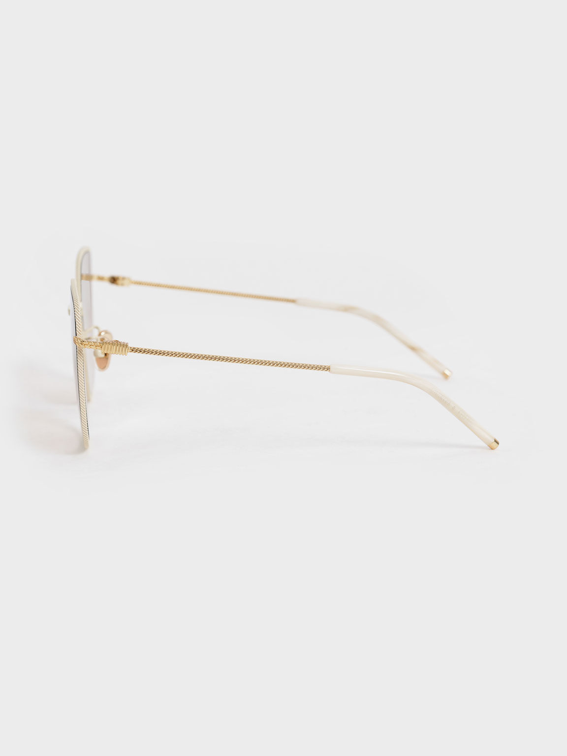 Geometric Butterfly Sunglasses, Cream, hi-res
