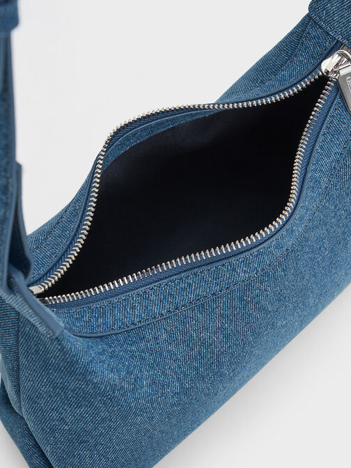 Aurelie Denim Trapeze Hobo Bag, Denim Blue, hi-res