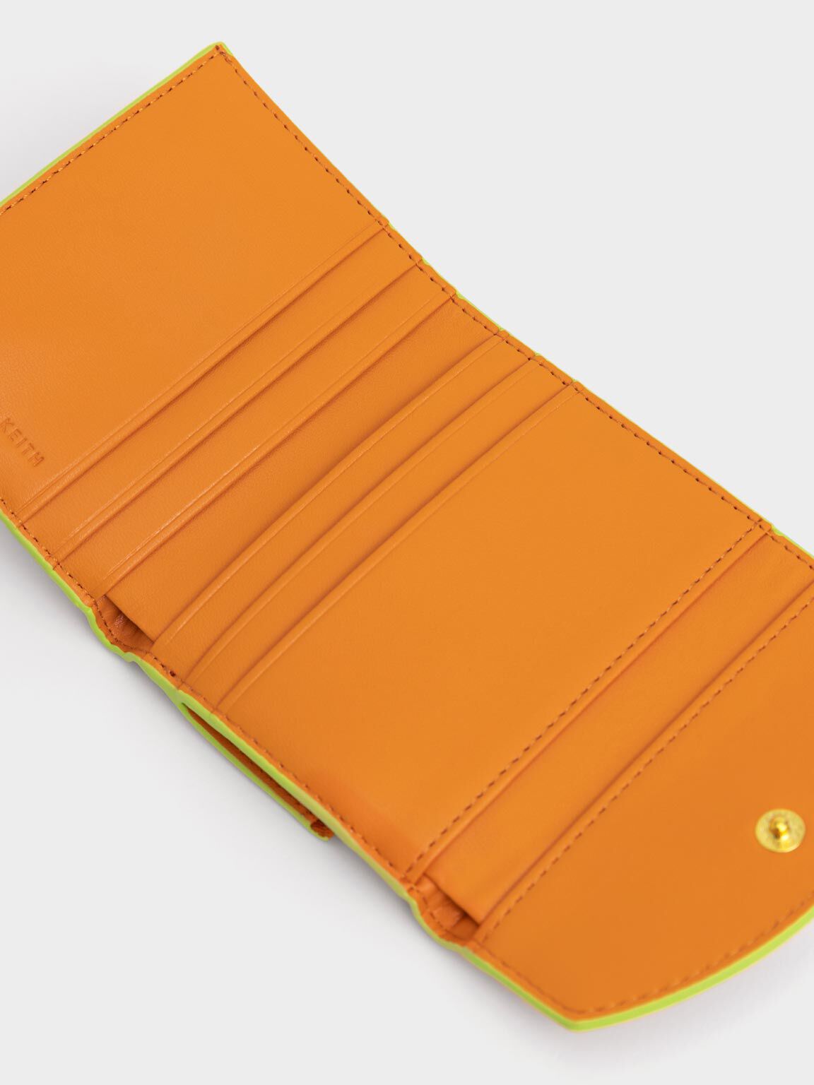 Este Belted Tweed Small Wallet, Orange, hi-res