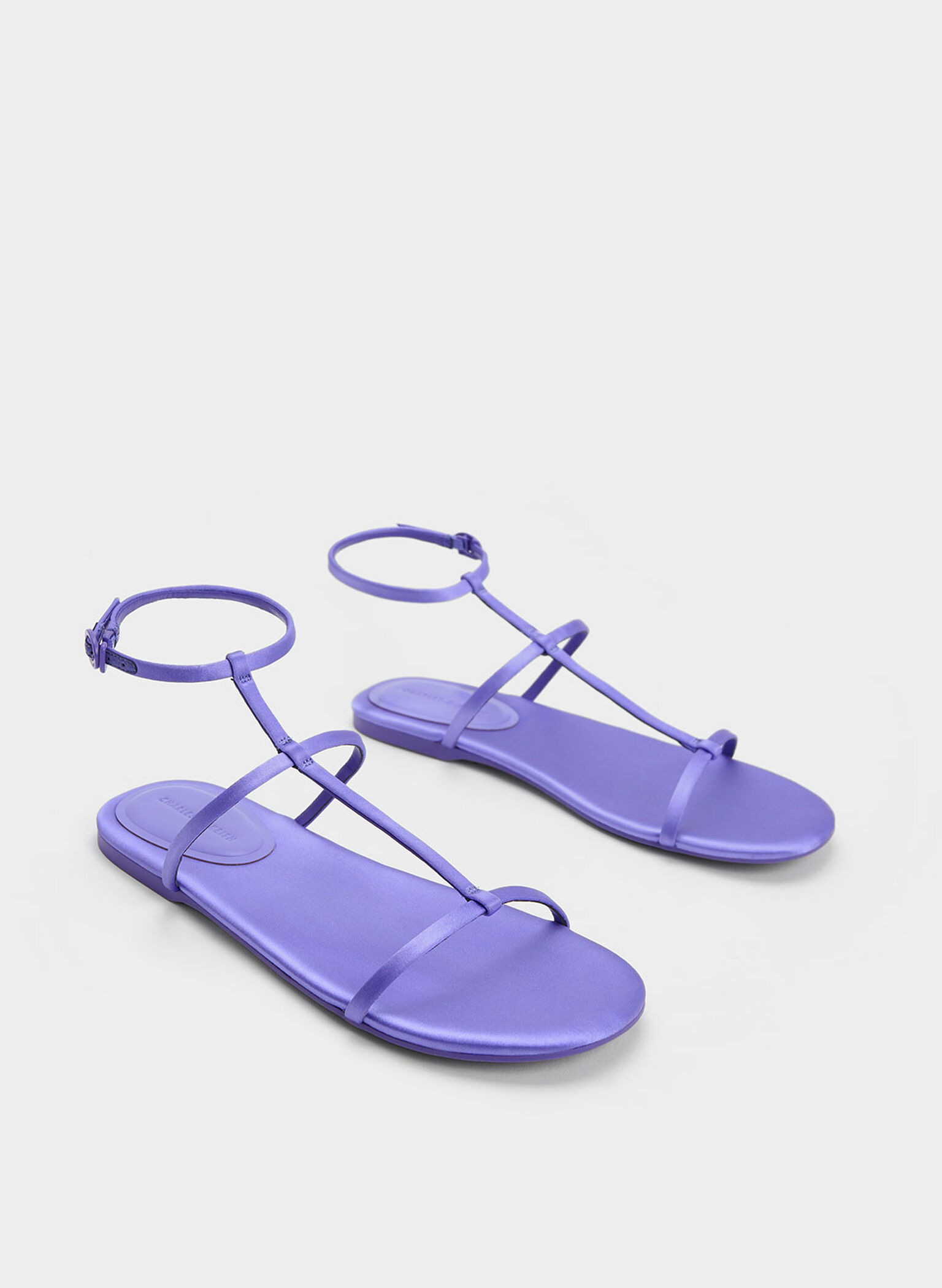 Sandalias de poliéster reciclado con correa al tobillo, Púrpura, hi-res