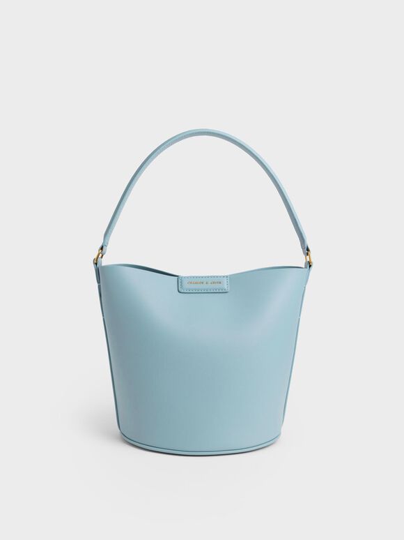 Flora Cylindrical Bucket Bag, Blue, hi-res